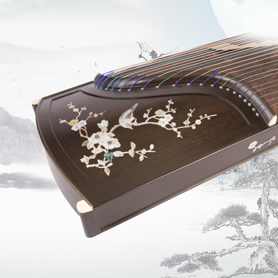 桃木镶嵌专业筝喜鹊登梅