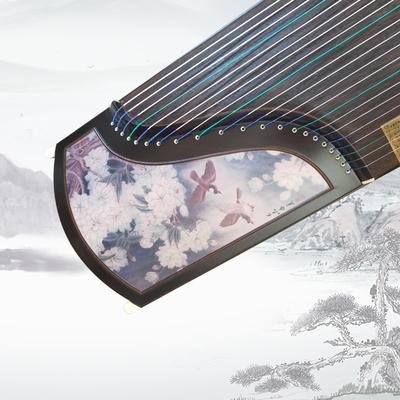 真丝绢画专业筝花鸟心语