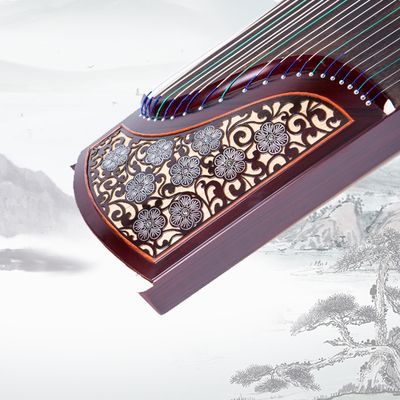 镂空银丝演奏筝梅花三弄