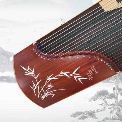 浅刻工艺筝柚木骨竹