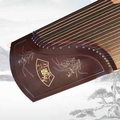 紫檀银丝演奏筝幽兰芬芳